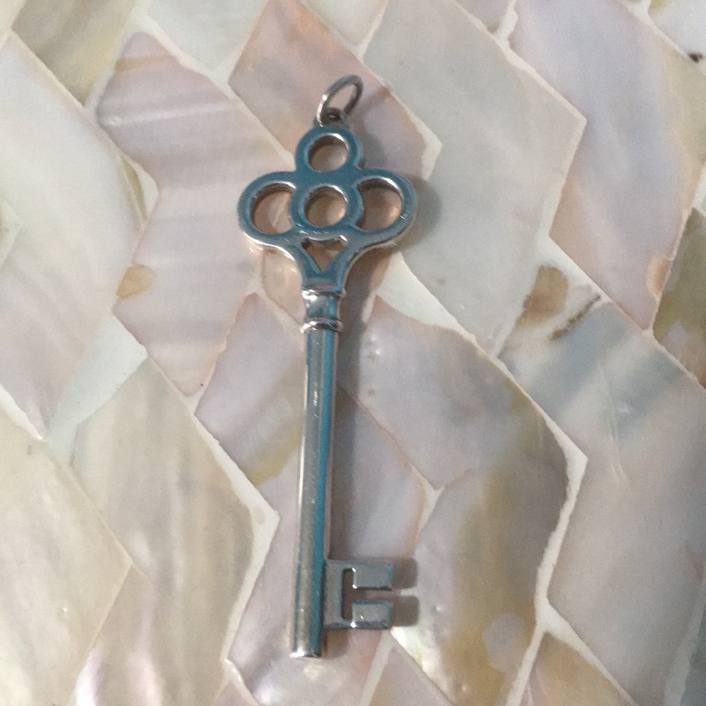 Tiffany and Co sterling silver key pendant